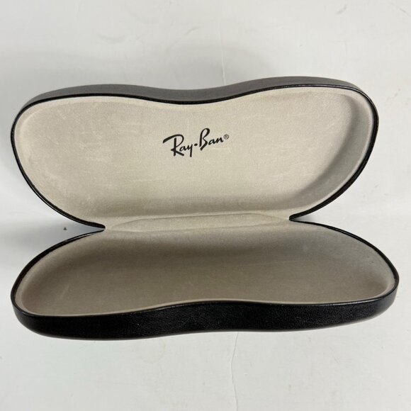 Ray Ban Black Leather Glasses Case Sunglasses Luxury Eyewear Protection Storage - Picture 11 of 11